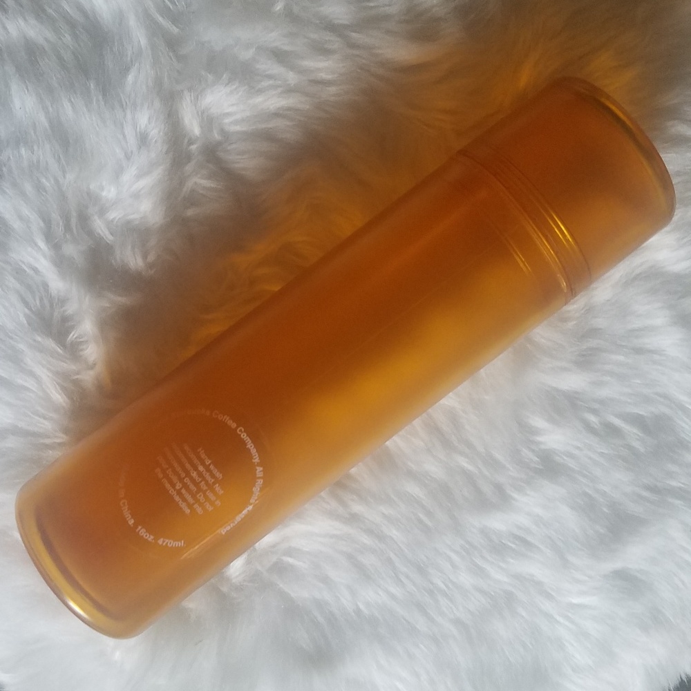 New Starbucks orange plastic thermos 2004